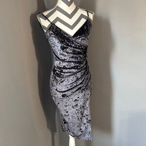 Elegant Velvet Dress in Silver